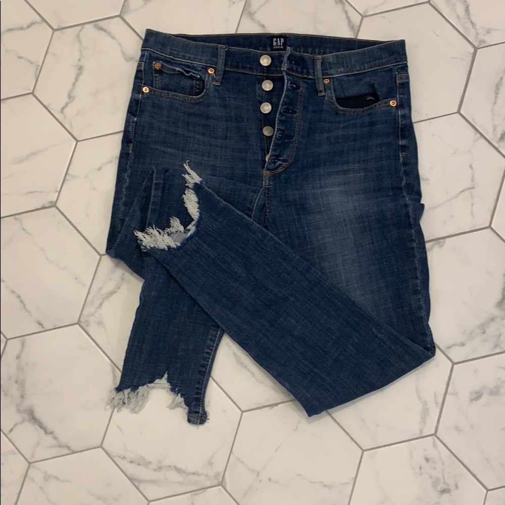 Gap Raw Hem Skinny Jeans